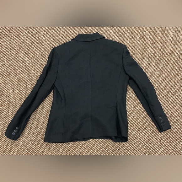 Women’s 10 Petite Black Linen Blend Jones New York Blazer Coat Jacket - Picture 1 of 12